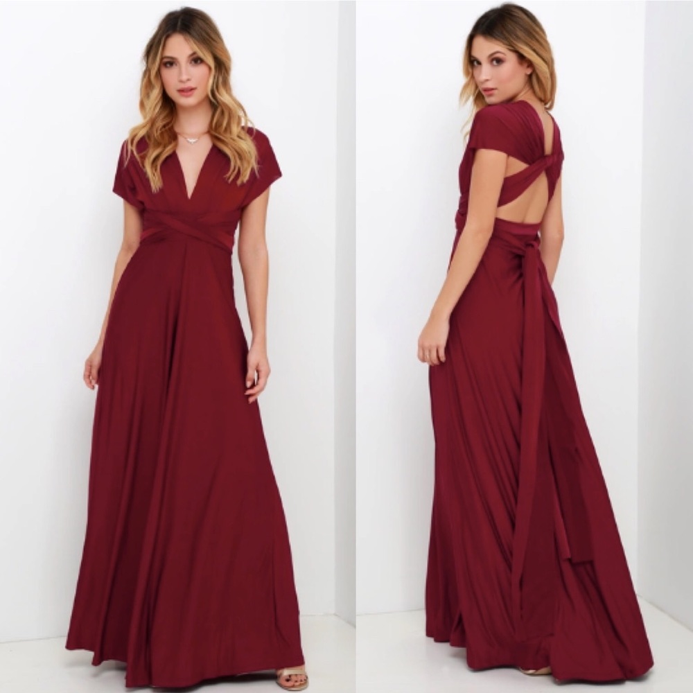 Lulu’s Convertible Maxi Bridesmaid Dress, Small